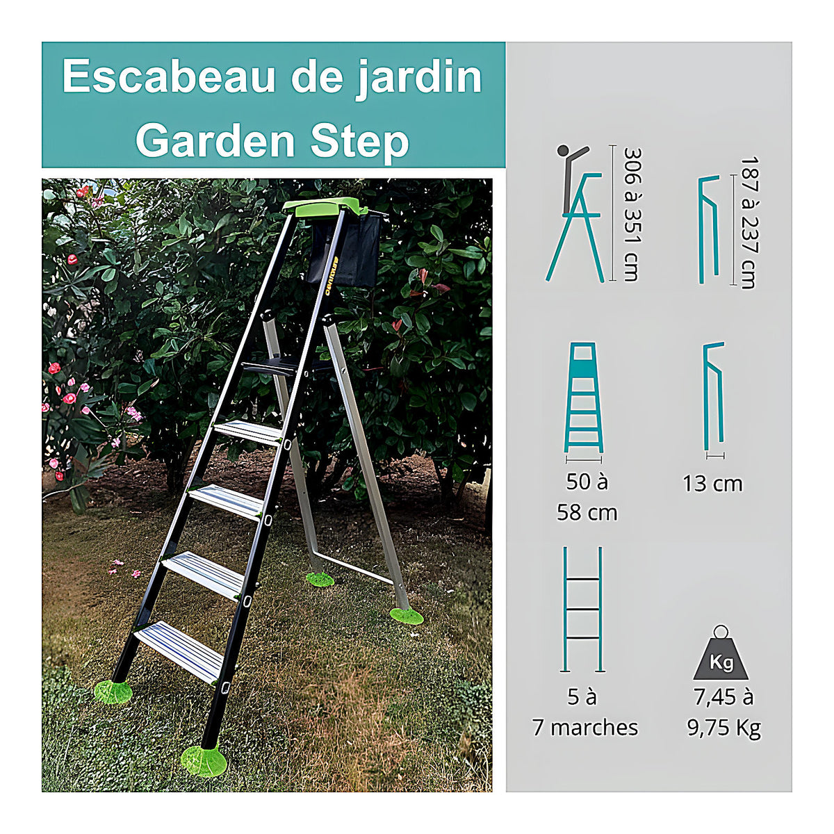 Escabeau de jardin pour paysagiste et jardinier 1