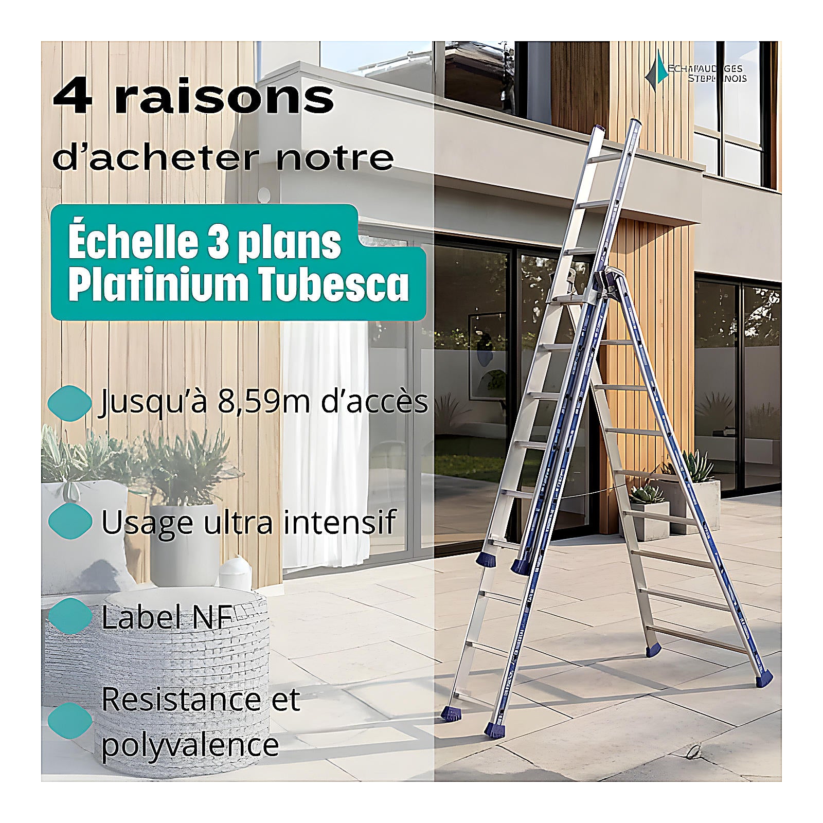 Échelle Tubesca 3 plans 12 m 3