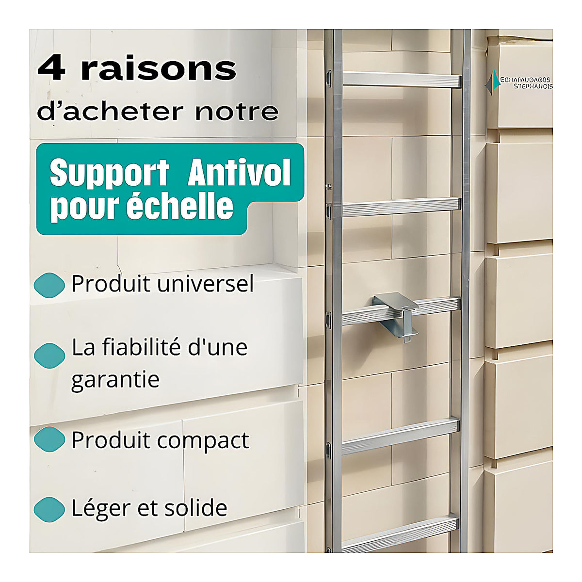 Support échelle avec antivol pour échafaudage 2