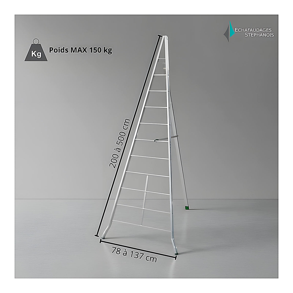 Échelle fruitière aluminium réglable 3
