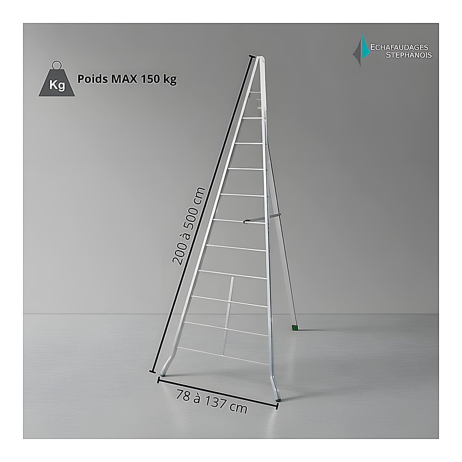 Échelle fruitière aluminium réglable 3