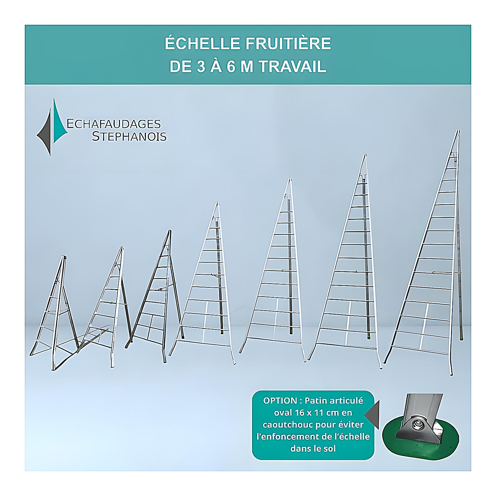 Échelle fruitière aluminium réglable 4