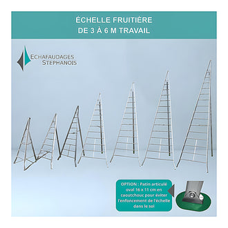 Échelle fruitière aluminium réglable 4