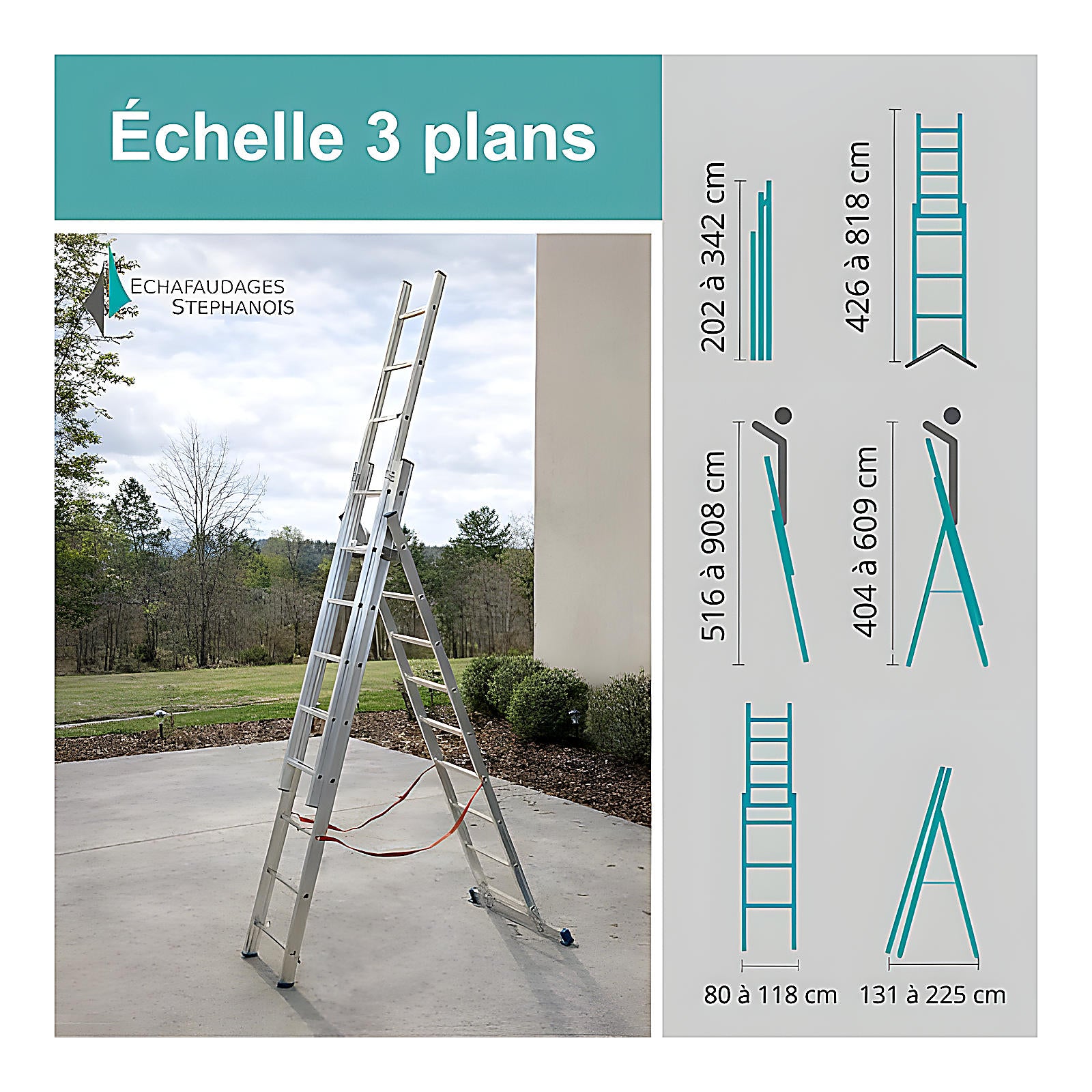 Échelle escalier 3 plans 1