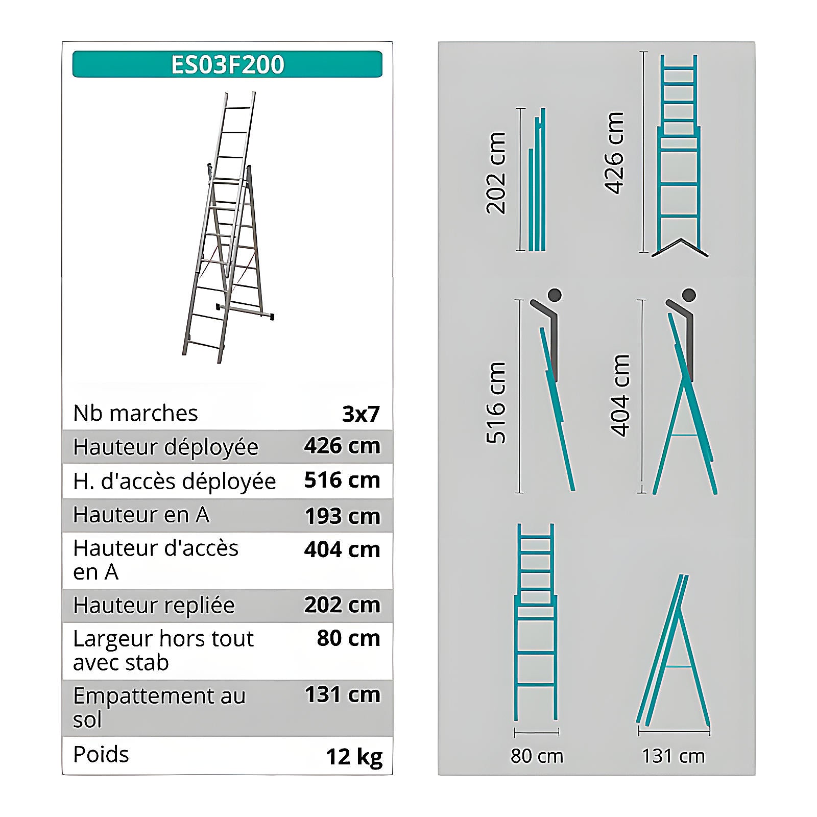 Échelle escalier 3 plans 6