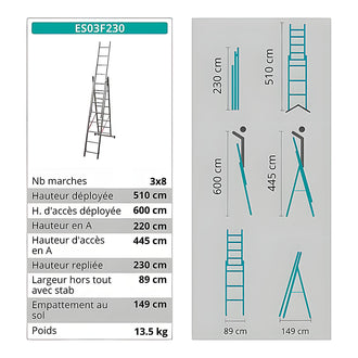 Échelle escalier 3 plans 7