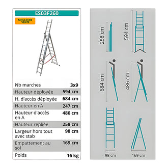 Échelle escalier 3 plans 8