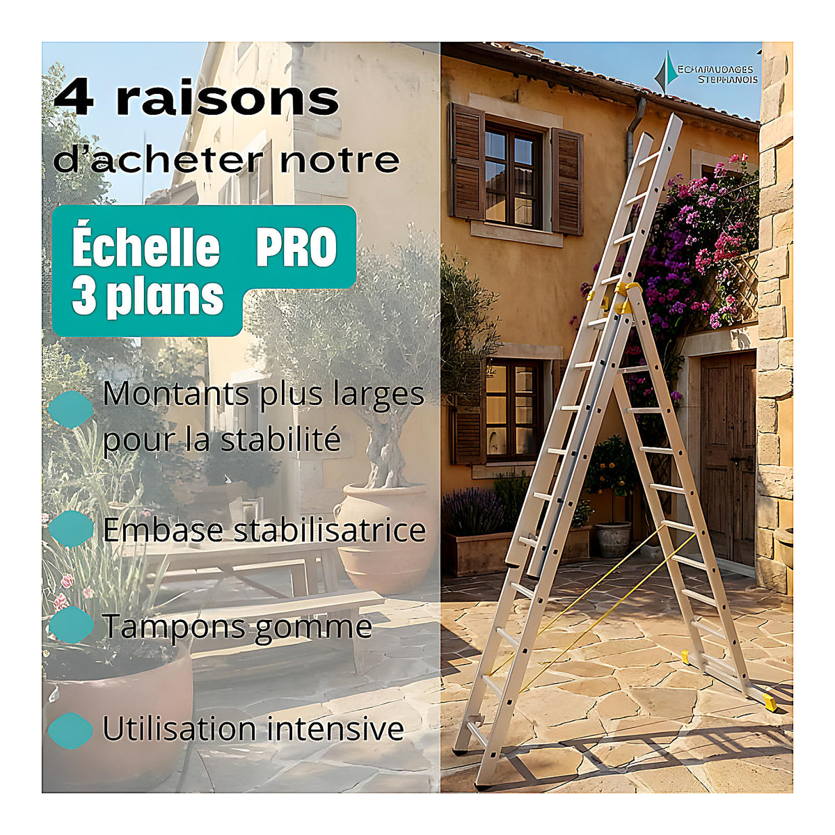 Échelle 3 pans alu pour usage professionnel 5