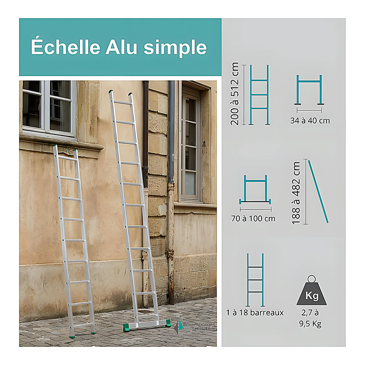 Échelle aluminium simple 2
