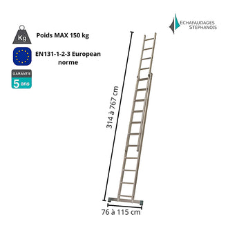 Échelle coulissante 2 plans 8m 15
