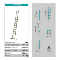 Échelle coulissante 2 plans 8m 7