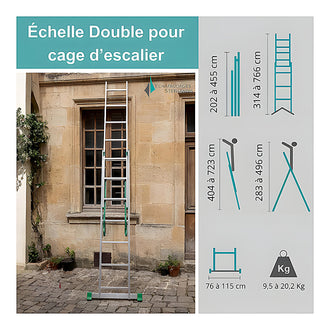 Échelle double pour cage d'escalier 1