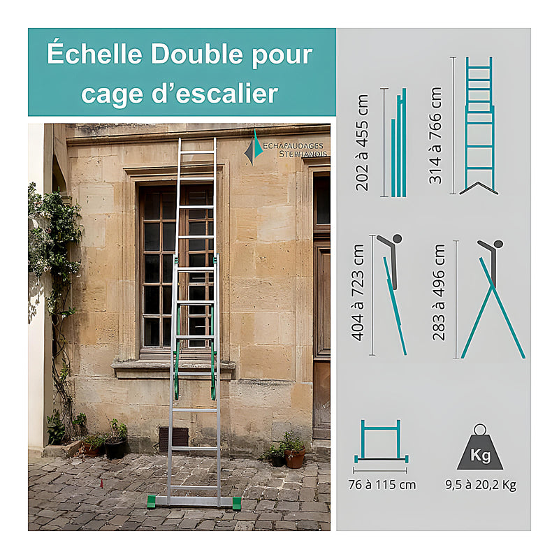 Échelle double pour cage d'escalier 1