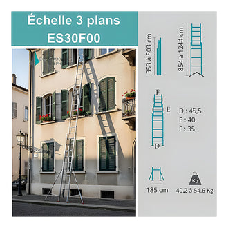 Echelle 3 plans avec corde 5