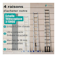 Échelle télescopique 8m avec options 3,8m et 4,4m 3