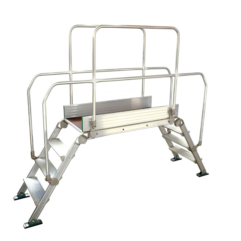 Plateforme saut de loup pliable 90 x 53 cm avec garde-corps